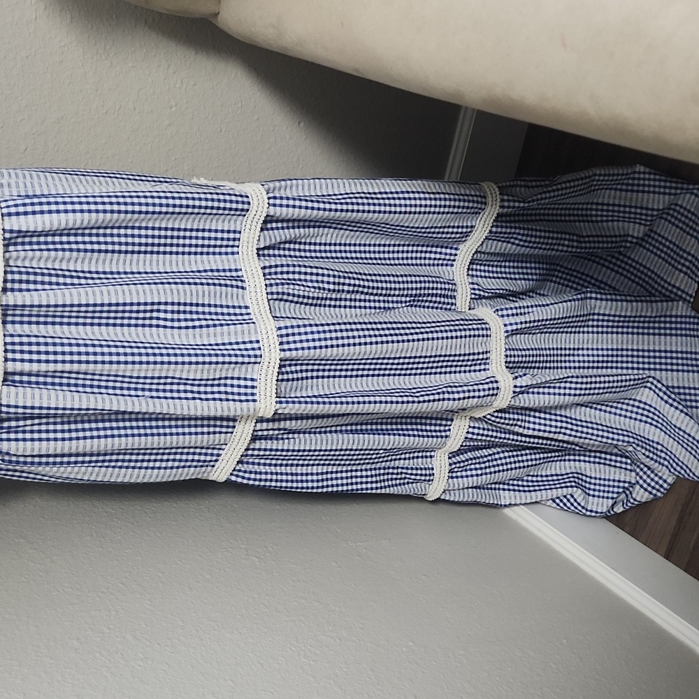 Julia Jordan Gingham Stripe Tiered Maxi Dress - Picture 3 of 7